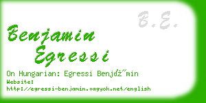 benjamin egressi business card